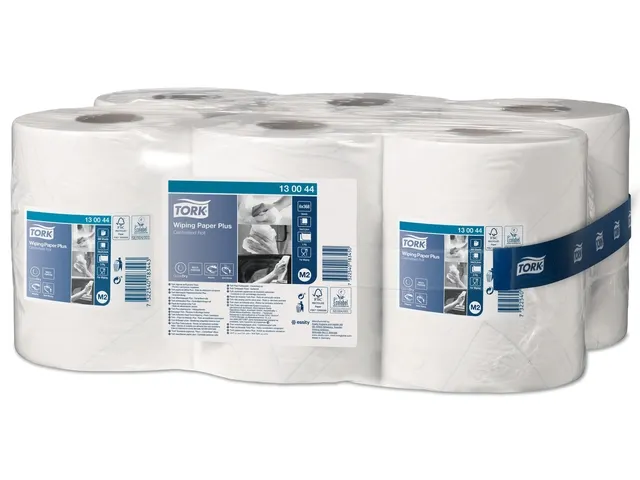 Poetspapier Tork M2 Plus Premium 2-laags 125m wit 130044