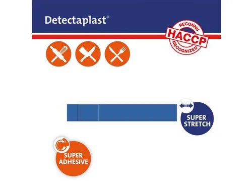 Detectaplast 8448 Textielpleister Elastisch Blauw 180x30mm 100 Stuks