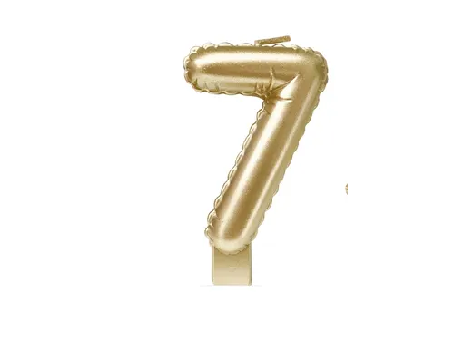 Verjaardagskaars cijfer 7 Folieballon Goud 10cm