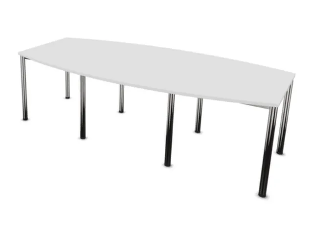 vergadertafel,HxBxD 740x2400x1200mm,vatvormig,Bl-wit