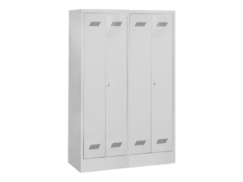 garderobekast,HxBxD 1850x1170x500mm,4vak,RAL7035,front RAL7035