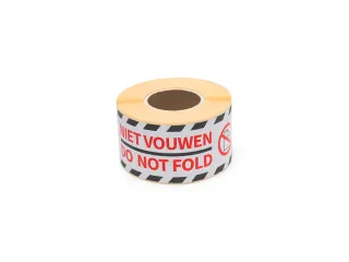Gevaaretiket Raadhuis 46x125mm rol 250 stuks Do not fold EN/NL wit/roo - 1