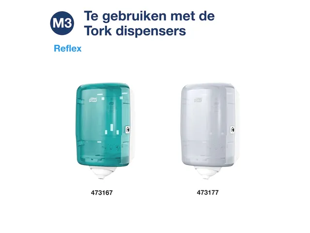 Poetsrol Tork 473474 Reflex M3 Centerfeed Mini Plus 2-laags 9 rollen