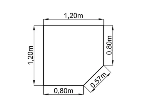 koppelelement voor bureau,HxBxD 650-850x800x800mm,blad wit,hoekig