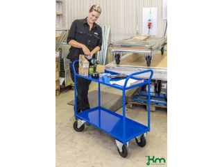 Etagewagen,Draagverm. 400Kg,3Etage(S),Staaletage,Blauw - 2