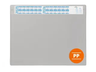 Durable Schrijfonderlegger 65x48cm kalender Grijs met PP afdekvel - 2