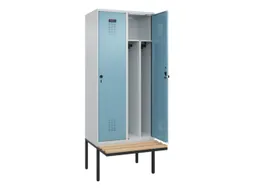 locker met bank,voor scheiding van kleding,HxBxD 2120x800x815mm,2vak
