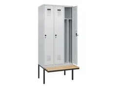 locker met bank,voor scheiding van kleding,HxBxD 2120x900x815mm,3vak