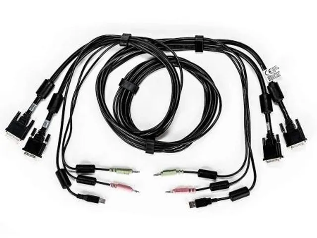 Vertiv Avocent CBL0120, 1,8 m, USB, USB, DVI-I, Zwart, USB