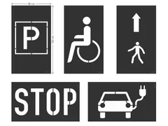 DURALINE Sjabloonset PP voor Vloermarkering Parkeerplaats 6-delige Set