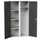 Lockerkast 2000x1050x550mm 4 vakken, dubbele vleugeldeur, RAL7016