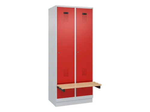 locker met bank,HxBxD 1950x800x815mm,2vak,vak B 400mm,cilinderslot