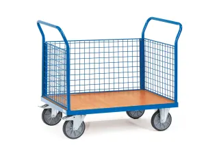 Driewandwagens 1531 Draadgaas 600kg 1000x600mm Ral5007 Houten Plaat - 1