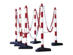 Kettingstaander-set 6 Kettingstaanders Driehoekige Voet 10m Ketting