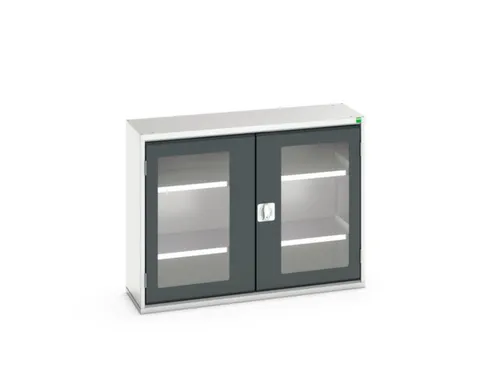 vitrinekast 800x1050x350mm 2xStalen bodem romp RAL7035 front RAL7016