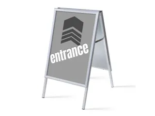 Stoepbord A1 complete set met print "ENTRANCE" Grijs - 1