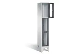 lockerkast 1850x320x500mm 1x3 vakken Cilinderslot Poten, RAL7021