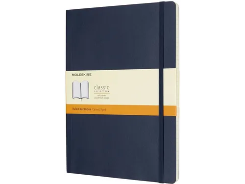 Notitieboek Moleskine XL 190x250mm lijn soft cover sapphire blue