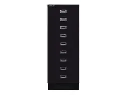 kantoor-ladekast HxBxD 940x349x432mm 9 laden romp + front zwart staal