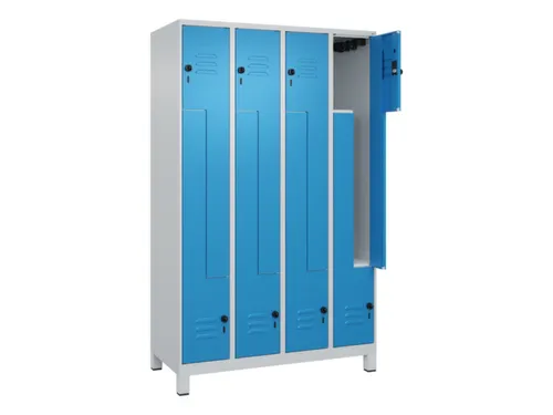 Z-garderobekast,HxBxD 1950x1200x500mm,vak B 150/300mm,draaigrendel