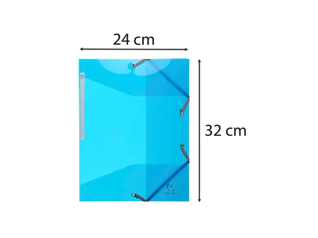 Elastomap met 3 kleppen IDERAMA polypropyleen 5/10de A4 Lichtblauw