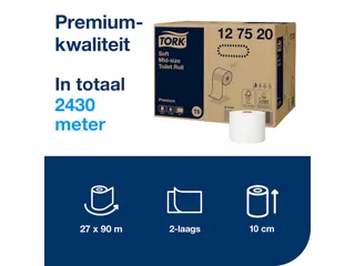Toiletpapier Tork 2-laags Wit 127520 Compact T6 - 4