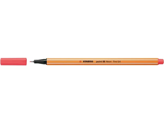 Fineliner STABILO point 88/040 neon rood 0.4mm