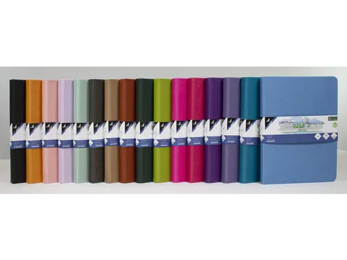 Schetsboek Kangaro A5 sky blue PU HC 80 vel 140gr roomwit met elastiek