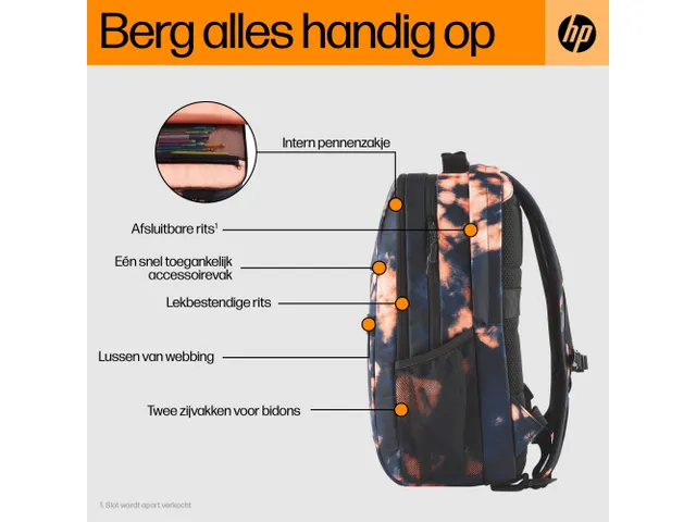 Hp Campus Xl Notebook Laptoptas Backpack 16.1 Inch Tie Dye