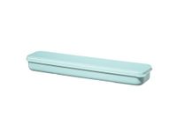 Bestekset, mes, vork, lepel, RVS, to-go bestek met doos, blauw