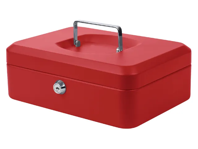 Geldkist Pavo 250x180x90mm rood