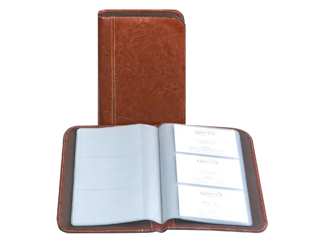 Visitekaartenmap Brepols Palermo voor 144stuks bruin