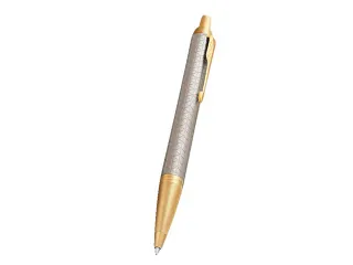 Balpen Parker IM Premium Warm Silver GT Medium Blauwe inkt - 4