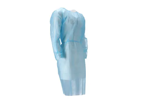 Pp Non Woven Isolatieschort Blauw Latex Vrij Regular Weight 100 Stuks