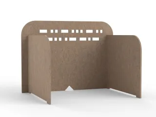 Akoestisch PET-vilt scheidingsscherm S 70x55cm beige - 1