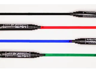 Permanent marker Artline 190 Eco schuin Dry Safe 2-5mm assorti 4 stuks - 5