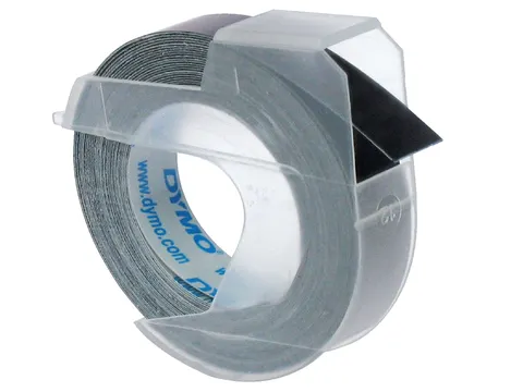 Labeltape Dymo rol 9mmx3M glossy vinyl prof zwart 520109