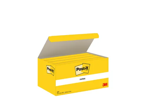 Memoblok Post-it 653 38x51mm geel 3 stuks
