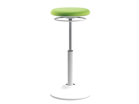 Mango zit-sta kruk Wit Groen Stof 540-795mm gasveer voet