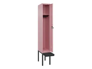 locker met bank,HxBxD 2120x300x815mm,1vak,vak B 300mm,draaigrendel - 1