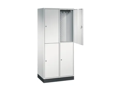 grootvolume garderobekast,RAL 7035,HxBxD 1950x820x500mm,2x2vak.