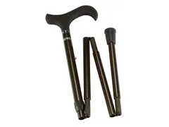 Wandelstok Able2 opvouwbaar carbon soft derby handvat zwart