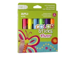 Color Sticks Fluor Plakkaatverf Blister Met 6 Stuks