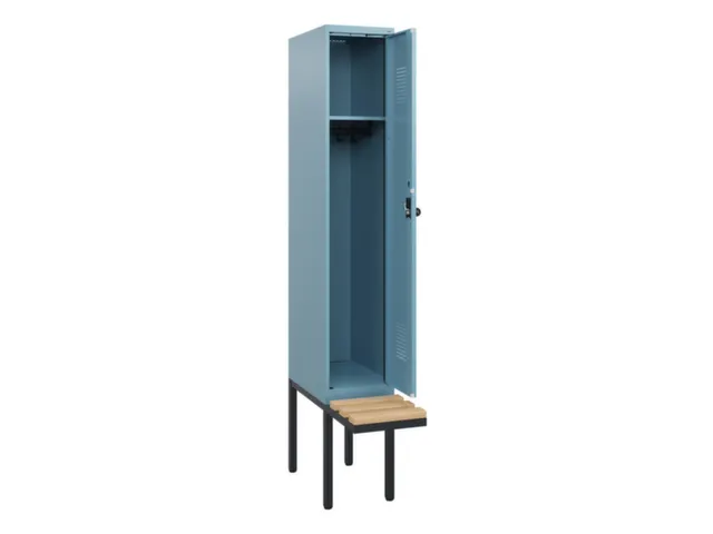 locker met bank,HxBxD 1950x300x815mm,1vak,vak B 300mm,draaigrendel
