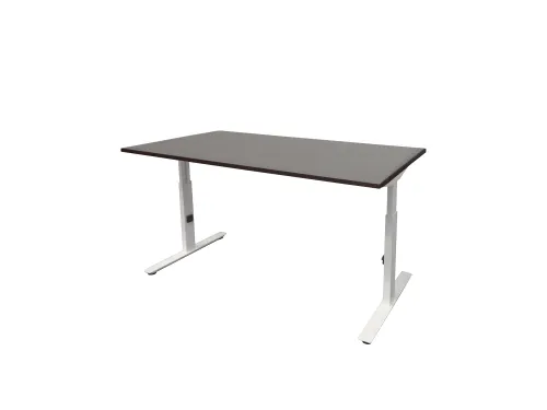 Bureau Linesto Plus Hoogte instelbaar 200x80cm Logan eik T-poot Wit