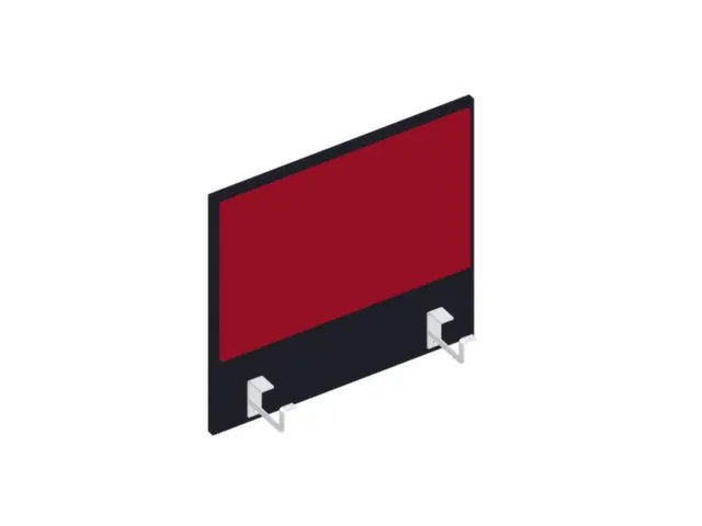 baliepaneel,v. bureau,aanbouw links,B 600mm,CC-zwart,BN4011-rood