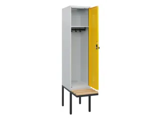 locker met bank,HxBxD 1950x400x815mm,1vak,vak B 400mm,draaigrendel - 1