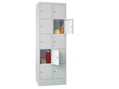 lockerkast,RAL 7035,HxBxD 1850x600x500mm,2x5vakken,vak B 300mm