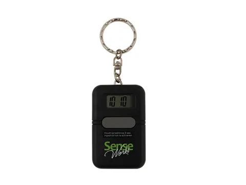Sleutelhanger tijd Senseworks Nederlandssprekende reiswekker 6x4x1.5cm
