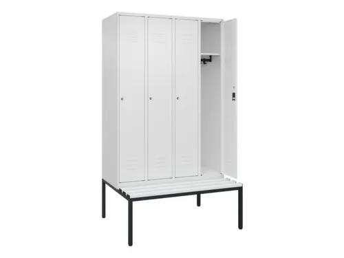 locker met bank,HxBxD 2120x1200x815mm,4vak,vak B 300mm,cil.-slot